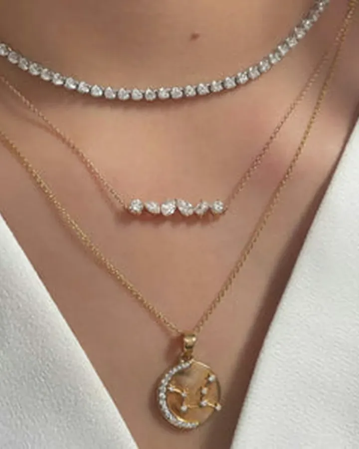 Layered diamond necklaces